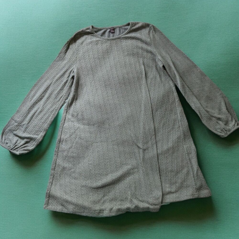 SHEIN Womens Maternity LS Ribbed Knit Shirt Olive Green Large Polyester Blend
